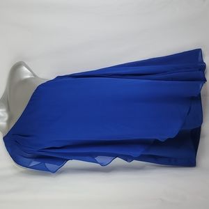 Bisou Bisou blue one shoulder formal cocktail dress sz 12